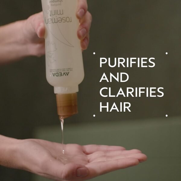 Aveda Rosemary Mint Purifying Shampoo | Clarifying Shampoo | Adds Shine | for Normal to Oily Hair, Fine to Medium Hair Types | 97% Naturally Derived - Image 3