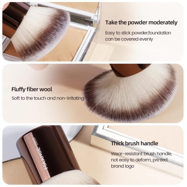 MAANGE 20 PCS Foundation Makeup Brush Set, Double-ended Kabuki Contour Brush for Liquid Powder Concealer Blending Blush Face Makeup Tools (Coffee) - Image 3