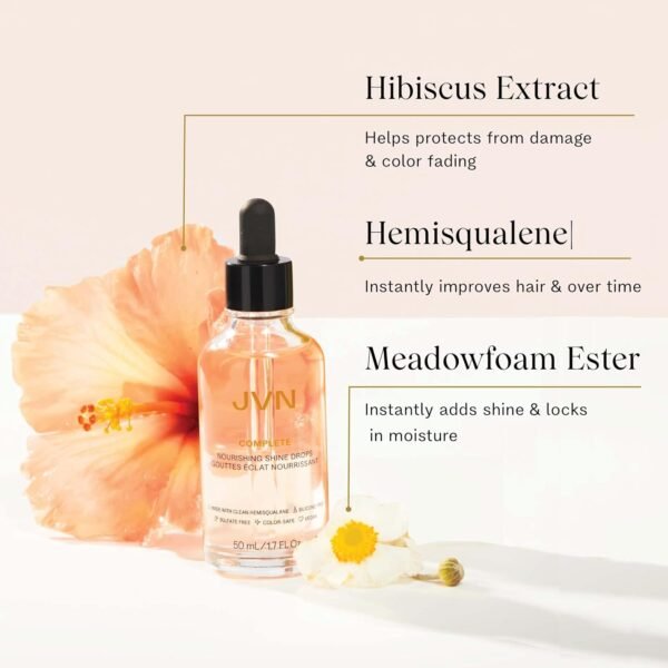 JVN Complete Nourishing Shine Drops, Hair Oil for Hydration and Long-Term Hair Health, Styling Oil for All Hair Types, Sulfate-Free, 1.7 Fluid Ounces - Image 7