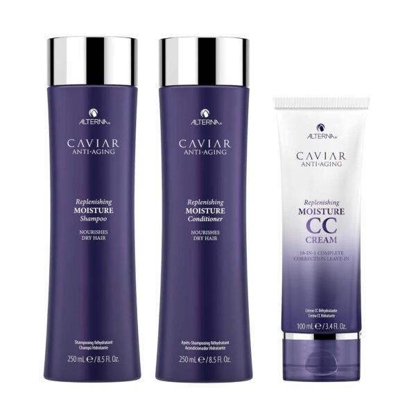 Alterna Haircare CAVIAR Anti-Aging Replenishing Moisture Shampoo, Conditioner, CC Cream Regimen Starter Set | Protects, Restores and Hydrates | Sulfate Free - Image 2