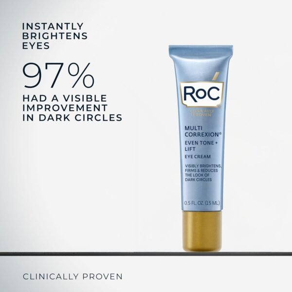 RoC Multi Correxion 5 in 1 Anti-Aging Eye Cream for Puffiness, Under Eye Bags & Dark Circles, Skin Care Treatment with Shea Butter, (.5 oz) with Night Cream Packette (Packaging May Vary) - Image 4
