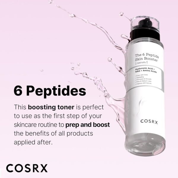 COSRX 6X Peptide Collagen Booster Toner Serum, Niacinamide & Hyaluronic Acid Facial Essence for All Skin Types, Korean Skin Care, Paraben Free, 150mL/5.07 Fl.Oz - Image 3