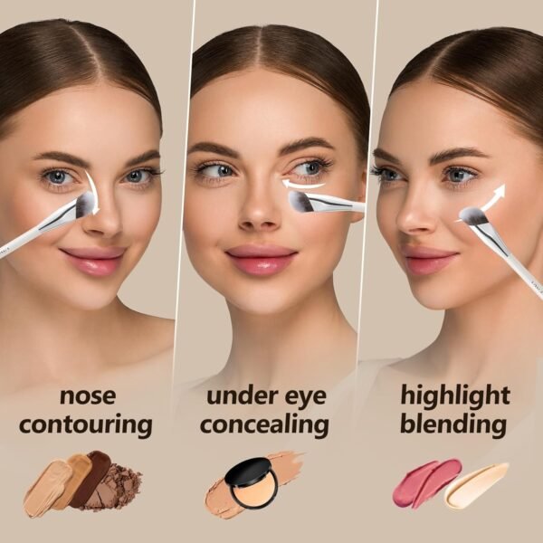 Concealer Brush, Angled Under Eye Makeup Small Foundation Precision Face Blending Brush (193 concealer brush) - Image 6