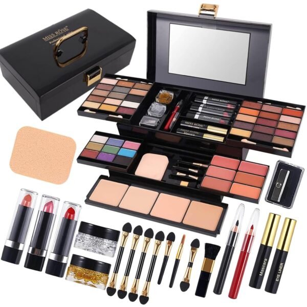 M 58 Color Professional Makeup Kit, makeup pallet,All In One Makeup Set for Women Girls Beginner,Include Eyeshadow Facial Blusher Eyebrow Powder Face Concealer Powder Eyeliner Pencil and a Mirror(331Y) - Image 2