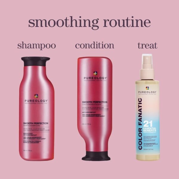 Pureology Smooth Perfection Shampoo - For Frizzy and Color-Treated Hair, Smooths Hair & Controls Frizz, Sulfate-Free & Vegan - Image 9