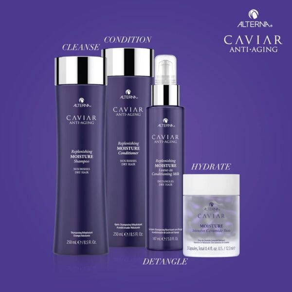 Alterna Haircare CAVIAR Anti-Aging Replenishing Moisture Shampoo and Conditioner Jumbo Set, 16.5oz each | Protects, Restores and Hydrates | Sulfate Free - Image 6