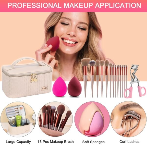 All in One Makeup Kit, Makeup Kit for Women Full Kit, Travel Make Up Gift Set for Women, Teens & Girls, Includes Eyeshadow Lipstick Eyeliner Eyebrow Pencil Brush Set, Beginners and Professionals Alike - Image 7