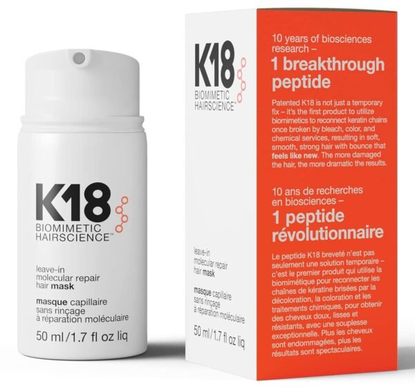 K18 Leave-In Molecular Hair Mask, Repairs Dry or Damaged Hair, Reverse Hair Damage from Bleach, Color, Chemical Services & Heat - Image 2