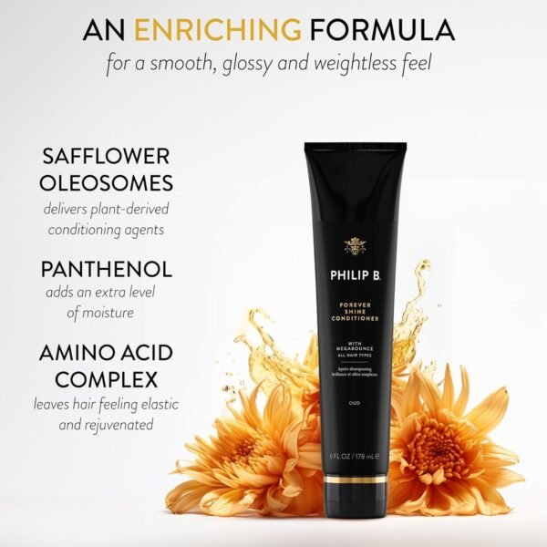 PHILIP B. Forever Shine Hair Conditioner With Notes of Pure Oud, 6 oz. (178 ml) | With Megabounce, Add Volume & Shine for Days, For All Hair Types - Image 4