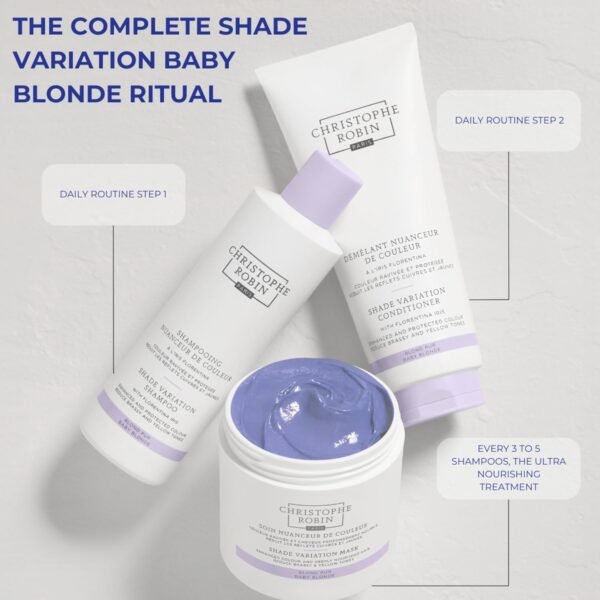 Christophe Robin Shade Variation Baby Blonde Toning Purple Conditioner with Florentina Iris, Neutralizes Brassy, Yellow Tones for Blonde, Bleached, Silver, Highlighted Hair 200ml - Image 4