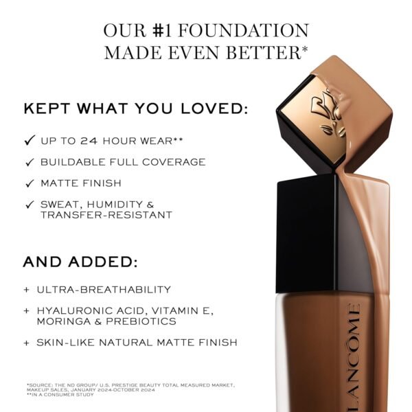 Lancôme Teint Idole Ultra Wear Buildable Full Coverage Foundation - Longwearing & Waterproof - Natural Matte Finish - Image 9