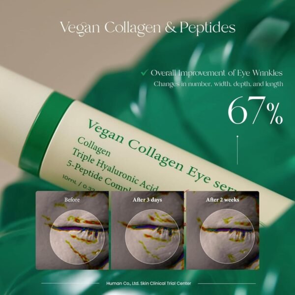 AXIS-Y Vegan Collagen Eye Serum - K Beauty Triple Hyaluronic Acid & Peptide Collagen Serum Improve Skin Elasticity, Reduce Fine Lines & Dark Circles - Vegan Korean Skin Care Eye Cream - 0.33 fl. oz. - Image 5