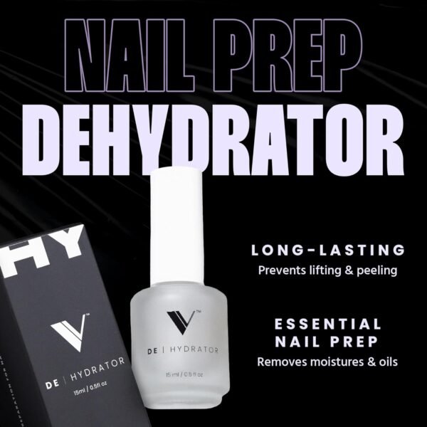 V Beauty Pure Nail Dehydrator - Easy-to-Use Dehydrator Nail Prep for Nail Plates Removes Moisture & Oils - Nail Bond Primer for Nail Polish, Gel & Acrylic, Salons & Home Manicures & Pedicures, 15 ml - Image 3