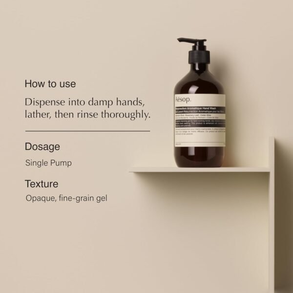 Aesop Hand and Hair Care Kit | Resurrection Hand Wash + Shampoo and Conditoner Set | Paraben-Free, Cruelty-Free & Vegan | Set of 3 (16.9 oz each) - Image 3