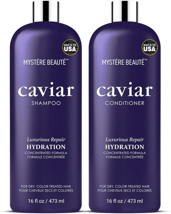 Caviar Shampoo and Conditioner | Luxury Caviar Hair Products for Hydration Moisturizing Caviar Hair Care Set Caviar Shampoo for Nourishment & Caviar Conditioner for Smooth Hair - 16 fl oz each - Image 2