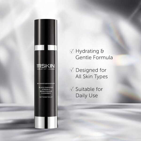 111SKIN Black Diamond Vitamin C Cleanser Face Wash for All Skin Types, Foaming Facial Cleanser with Peptidic Microalgae Complex for Dull Uneven Skin Tone & Dark Spots 3.4 fl oz - Image 4