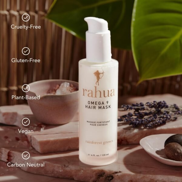 Rahua Omega 9 Hair Mask, 4 Fl Oz, Conditioning Hair Care for Strong, Soft, Shiny, and Hydrated Hair, with Nourishing Natural, Plant-Based Derived Ingredients, Lavender & Uplifting Eucalyptus Scent - Image 6