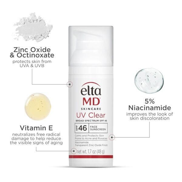 EltaMD UV Clear Face Sunscreen SPF 46, Oil-Free Sunscreen with Zinc Oxide, Dermatologist Recommended - Image 8