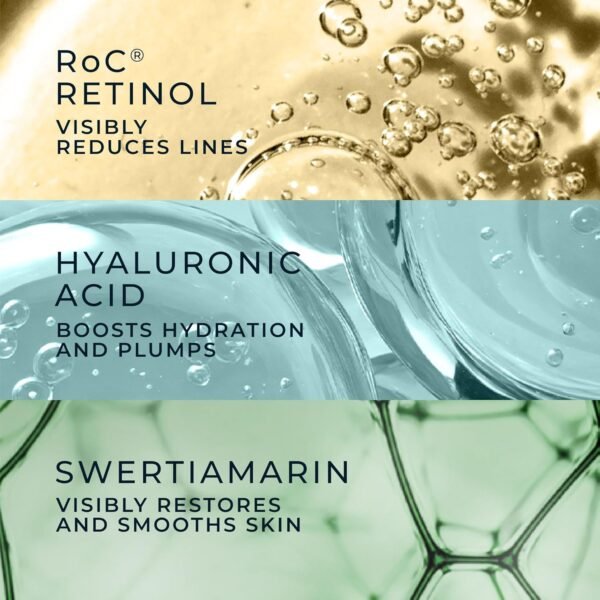 RoC Derm Correxion Neck Cream with Hyaluronic Acid and Advanced Retinol to visibly Tighten & Lift Horizontal Neck Lines, Facial Moisturiser to Contour Face, Neck + Jaw, (1.7 oz) with Retinol Packette - Image 5