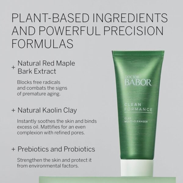 BABOR CLEANFORMANCE Clay Multi-Cleanser, Removes Makeup & Impurities while Gently Cleansing, Leave On as Mask to Balance Skin and Refine Pores, Infused with Kaolin Clay & Probiotics, 1.69 oz - Image 3