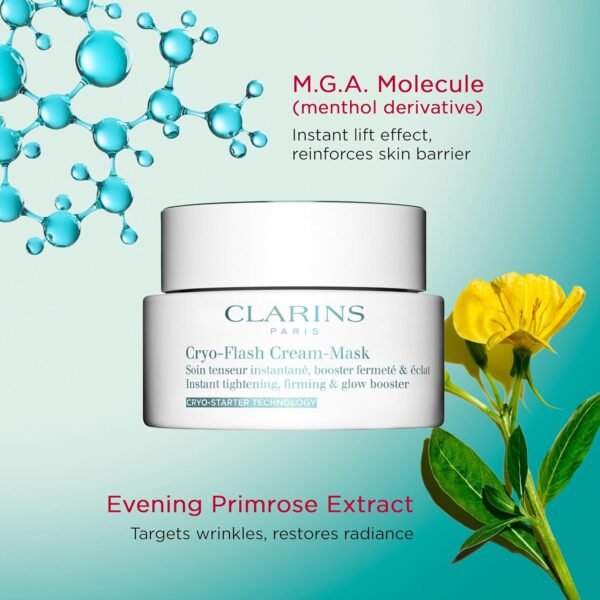 Clarins Cryo-Flash Face Mask | Visible Lift Effect in 10 Minutes* | Visibly Minimizes Pores | Boosts Radiance | Pro Like Results | All Skin Types - Image 4