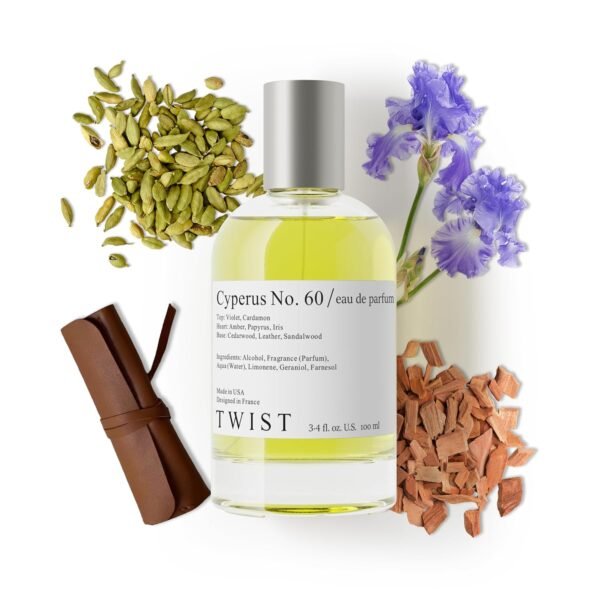 Twist - Cyperus No. 60 - Eau De Parfum Inspired by Santal 33, Long-Lasting Perfume For Women & Men, Sandalwood & Woods, Vegan, Clean Ingredients, Unisex, Fragrance - Spray 100 ml | 3.4 fl. oz. - Image 2