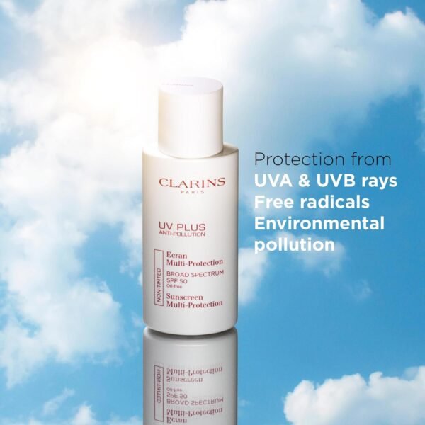 Clarins UV Plus Anti Pollution Sunscreen for Face | Broad Spectrum SPF 50 | Oil Free, No White Cast | UVA/UVB and Pollution Protection | Protective Antioxidants | All Skin Types - Image 6