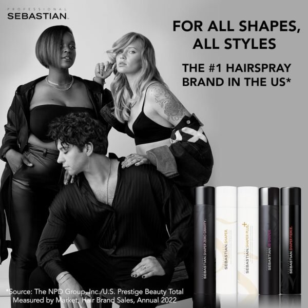 Sebastian Professional Shaper Zero Gravity Lightweight Hairspray | Brushable Lightweight, Flexible Hold | Fast Drying for Styling | For All Hair Types - Image 9