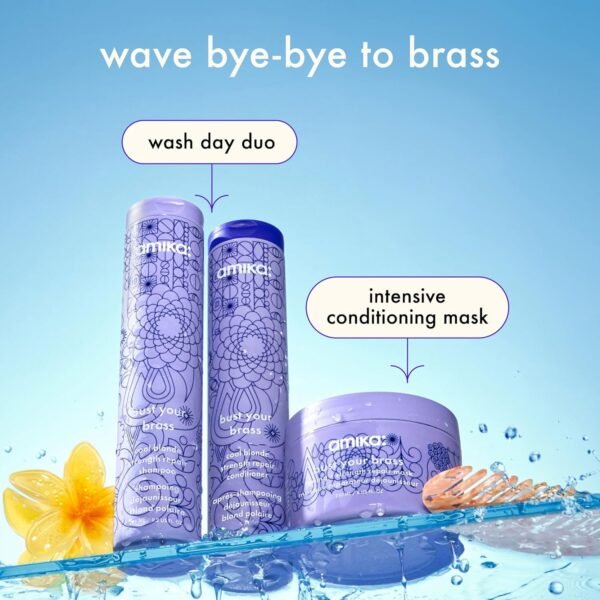 amika bust your brass cool blonde strength repair shampoo - Image 8