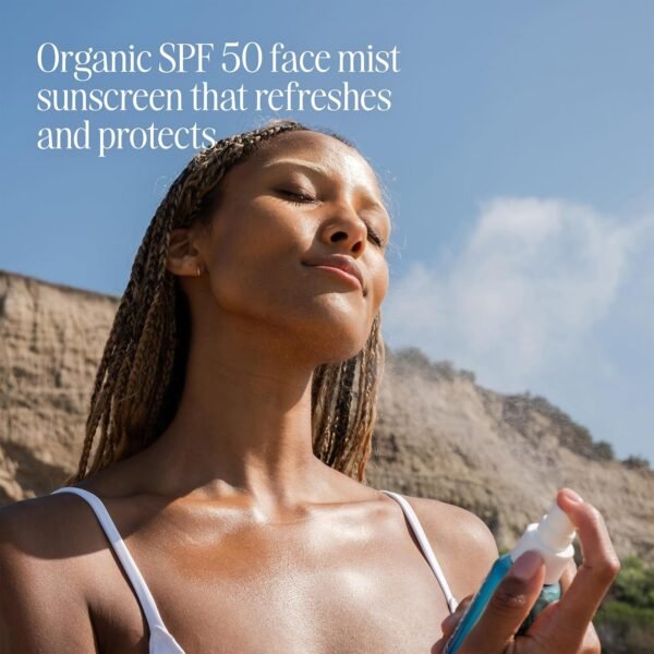 COOLA Organic Sunscreen SPF 50 Sunblock Face Mist, Dermatologist Tested Skin Care for Daily Protection, Vegan and Gluten Free, Natural Fragrance, 3.4 Fl Oz - Image 3