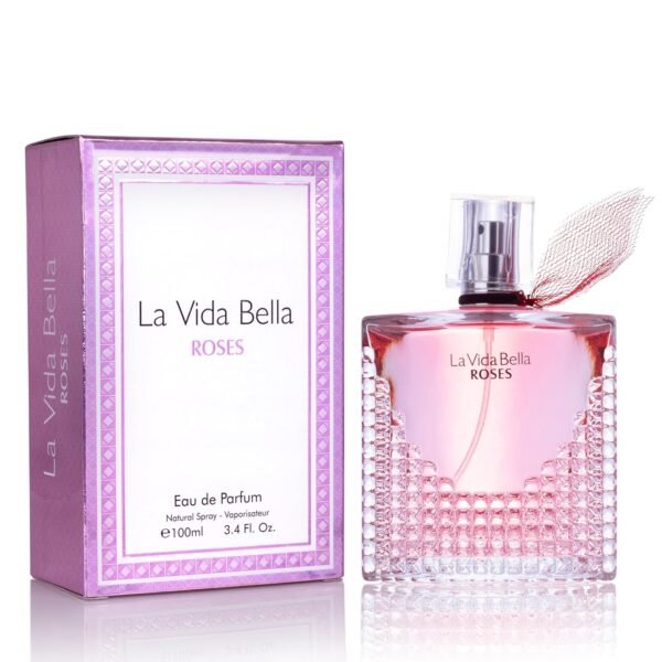 La Vida Bella Roses for Women Eau De Parfum - Floral Amber Fragrance that Combines Top Notes of Raspberry, Pink Pepper & Bergamot - Sugary Rush & Citrusy - Spicy & Rich Aromatic Scent 100ml Bottle - Image 2