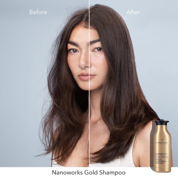 Pureology Nanoworks Gold Shampoo - For Very Dry and Color-Treated Hair, Renews Softness & Shine, Sulfate-Free & Vegan - Image 4