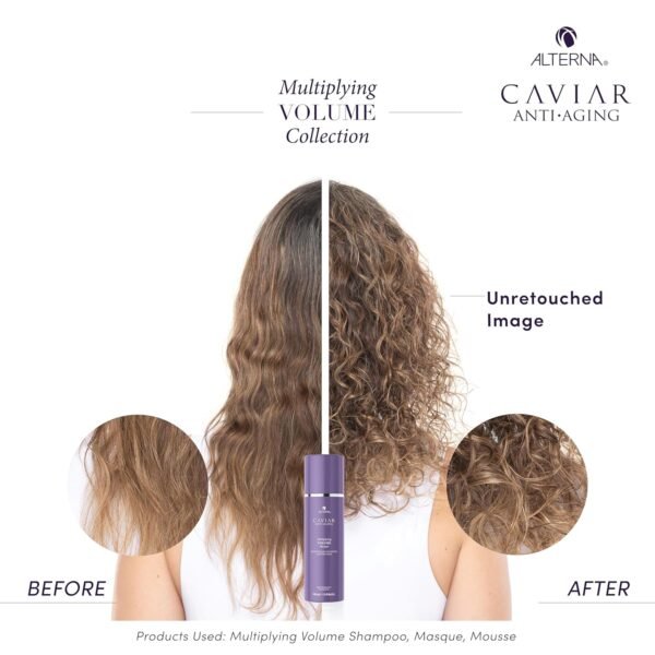 Alterna CAVIAR Anti-Aging Multiplying Volume Masque 5 Fl Oz | Lightweight Hydrating Hair Volumizer Mask for Fine, Thin, Limp or Flat Hair | Adds Shine & Body | Strengthens, Detangles & Boosts Fullness - Image 7