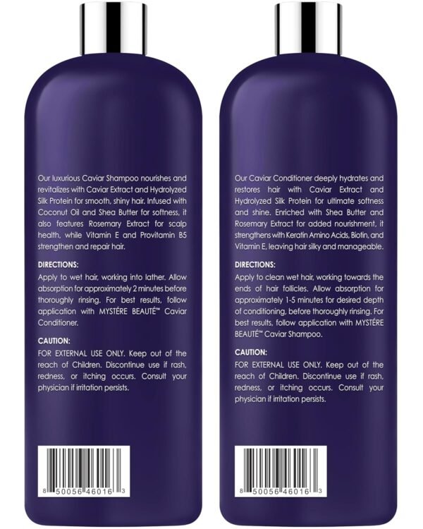 Caviar Shampoo and Conditioner | Luxury Caviar Hair Products for Hydration Moisturizing Caviar Hair Care Set Caviar Shampoo for Nourishment & Caviar Conditioner for Smooth Hair - 16 fl oz each - Image 8