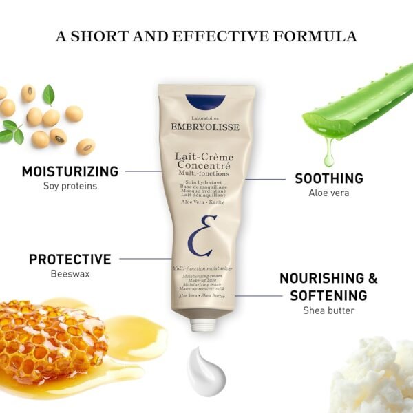 Embryolisse Lait-Crème Concentré, Multifunction Daily Moisturizer, Primer, and Makeup Remover, Suitable for All Skin Types. French Face Cream With Shea Butter & Aloe Vera - Image 6