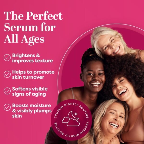 TruSkin Vitamin C Super Serum - Niacinamide, Retinol, Hyaluronic & Salicylic Acid - All-in-One Anti Aging Serum for Face – Improve Appearance of Dark Spots, Firmness for Brighter Looking Skin, 1 Fl Oz - Image 5