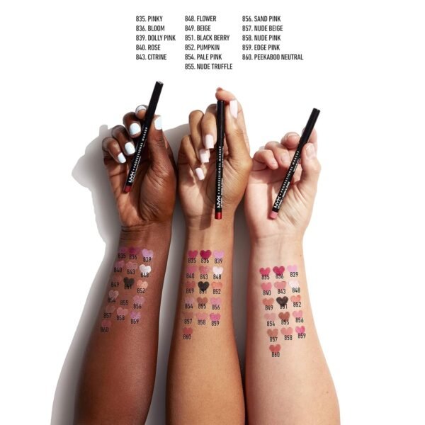 NYX PROFESSIONAL MAKEUP Slim Lip Pencil, Long-Lasting Creamy Lip Liner - Nude Pink - Image 6