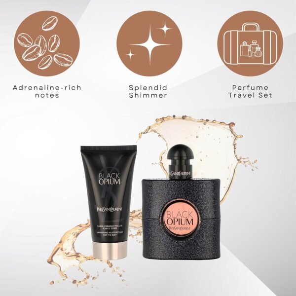 Black Opium by Yves Saint Laurent Eau de Parfum Spray 50ml & Shimmering Moisturising Fluid 50ml - Image 5