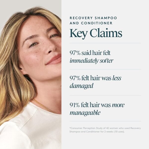 Virtue Recovery Sulfate Free Shampoo and Conditioner Set with Keratin Hydrates, Softens, and Renews Damaged Hair, Color Safe - Image 5