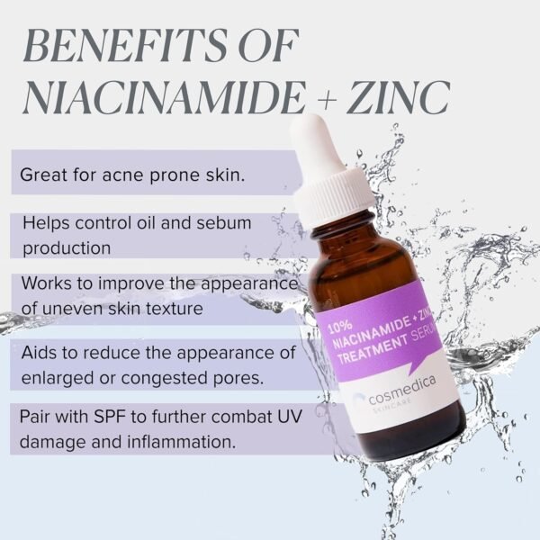 Cosmedica Skincare Niacinamide + Zinc Treatment Serum with Hyaluronic Acid, 1 oz - Image 7