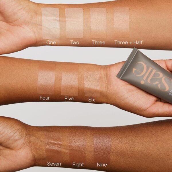 Saie Slip Tint Tinted Moisturizer with SPF 35 - Light Coverage, Glowy Skin Tint & Mineral Sunscreen for Face with Hydrating Hyaluronic Acid - Summer Makeup Essential - Shade Two (1.35 oz) - Image 8