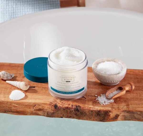 Christophe Robin Cleansing Scalp Scrub​ Home & Away Duo - Purifying Gift Set Full and Travel Size Scrub for Oily and Sensitive Scalp 250ML+75ML - Image 6