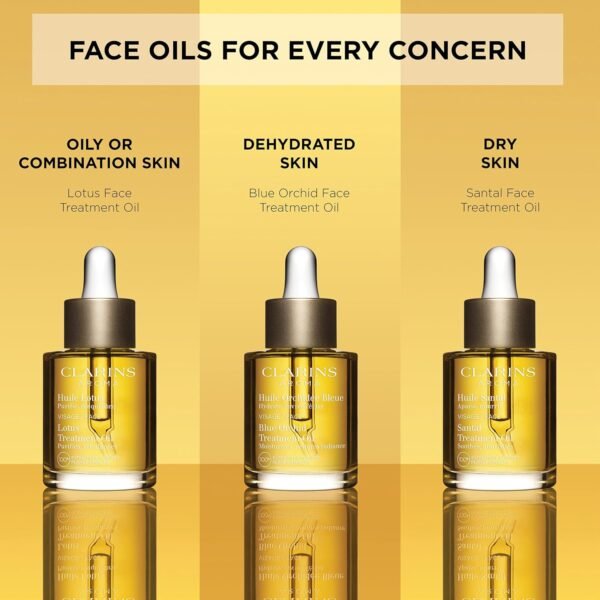 Clarins Lotus Face Oil Treatment | Hydrates, Tones and Balances Skin | Visibly Tightens Pores | Minimizes Fine Lines |Skin Is Immediately Velvety*|100% Natural Plant Extracts |Oily To Combination Skin - Image 7
