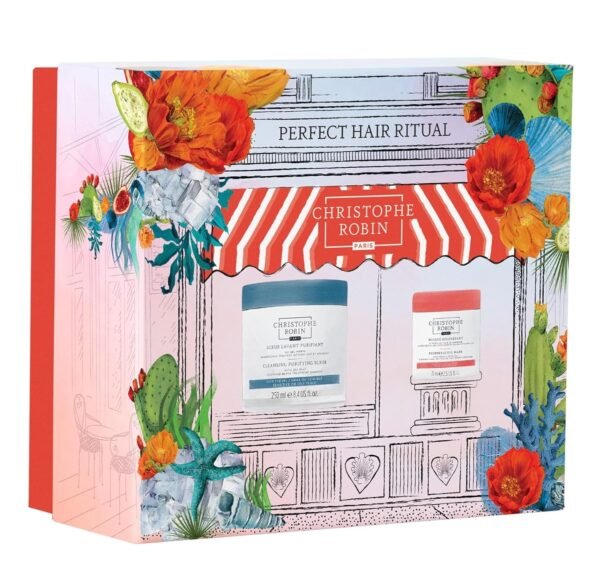 Christophe Robin Cleansing Scalp Scrub​ Home & Away Duo - Purifying Gift Set Full and Travel Size Scrub for Oily and Sensitive Scalp 250ML+75ML - Image 2