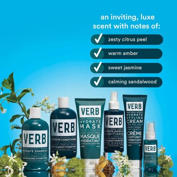 VERB Hydrate Styling Cream - Smooth + Reduce Frizz for Dry + Frizzy Hair - Amber + Warm Jasmine Scent - Image 8