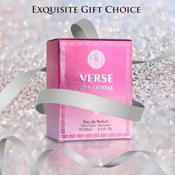 Verse Pink Crystal Eau De Parfum for Woman - Top Notes of Pomegranate, Yuzu & Iced Accord - Base Notes of Peony, Lotus, Magnolia, Amber, Musk & Mahogany - Floral & Fruity Scent - Elegant 100ml Bottle - Image 8