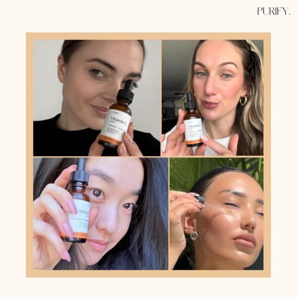 Purify 20% Vitamin C Serum - with Vitamin E & Ferulic Acid - Anti Aging - Brightening Face Serum - Pure Vit C for Dark Spots Correcting, Uneven Skin Tone, Wrinkles, Glow - 1 fl oz. - Image 7
