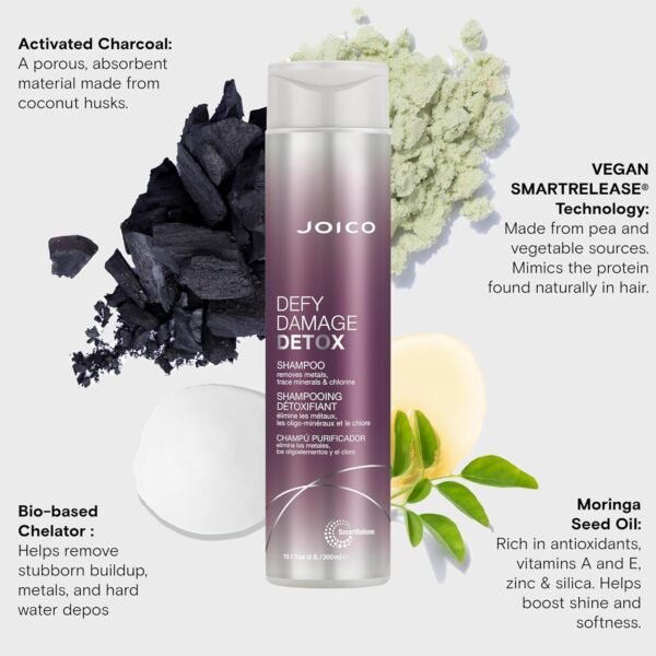 Joico Defy Damage Detox Shampoo | Removes Chlorine, Hard Water Residue, Product Buildup, Metals, & Trace Minerals | Strengthens Bonds & Preserves Hair Color | Vegan | Sulfate-Free - Image 6