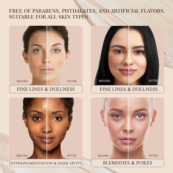 4-in-1 Tinted Moisturizer With SPF50，Anti-Aging，Against UVA and UVB，Bio Mimic Foundation，Suitable for Sensitive Skin,Simple and Easy - Image 4