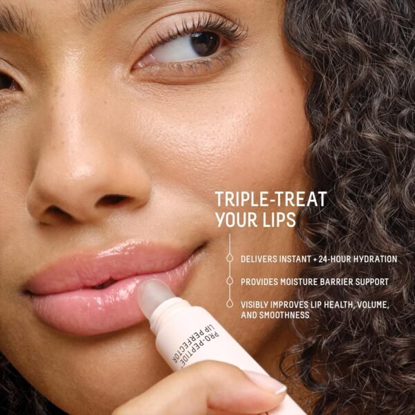 Biossance Pro-Peptide Lip Perfector – Triple-Treat Vegan Lip Balm – Deeply Hydrating with Pro-Peptides & Hyaluronic Acid – Enhances Natural Lip Color – Silky, Glossy Finish - Image 4